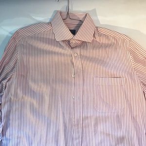 Long sleeve dress shirt like new red and white